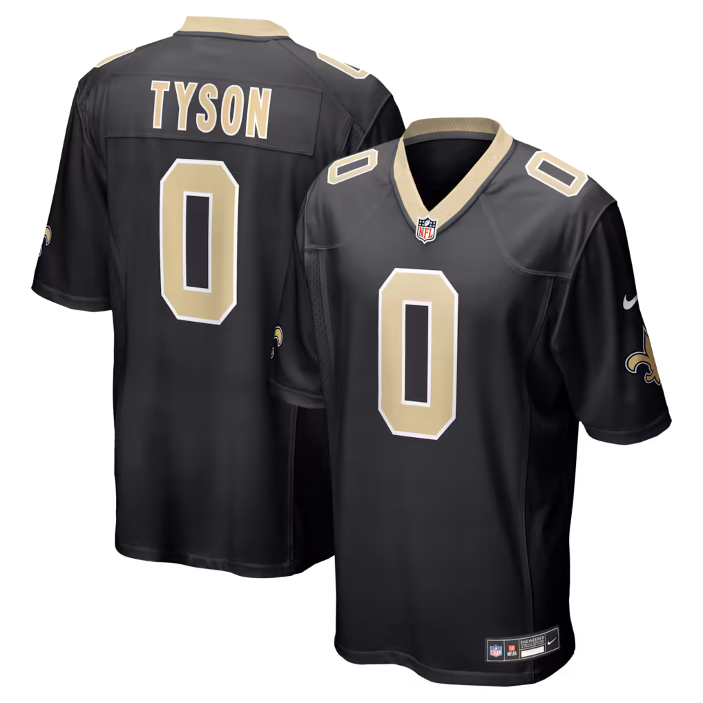 Men's New Orleans Saints Jordyn Tyson Nike Black 2026 NFL Draft First Round Pick No. 8 Team  Jersey