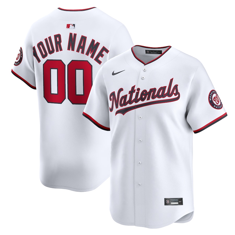 Youth Washington Nationals Nike White Home Custom Limited Jersey
