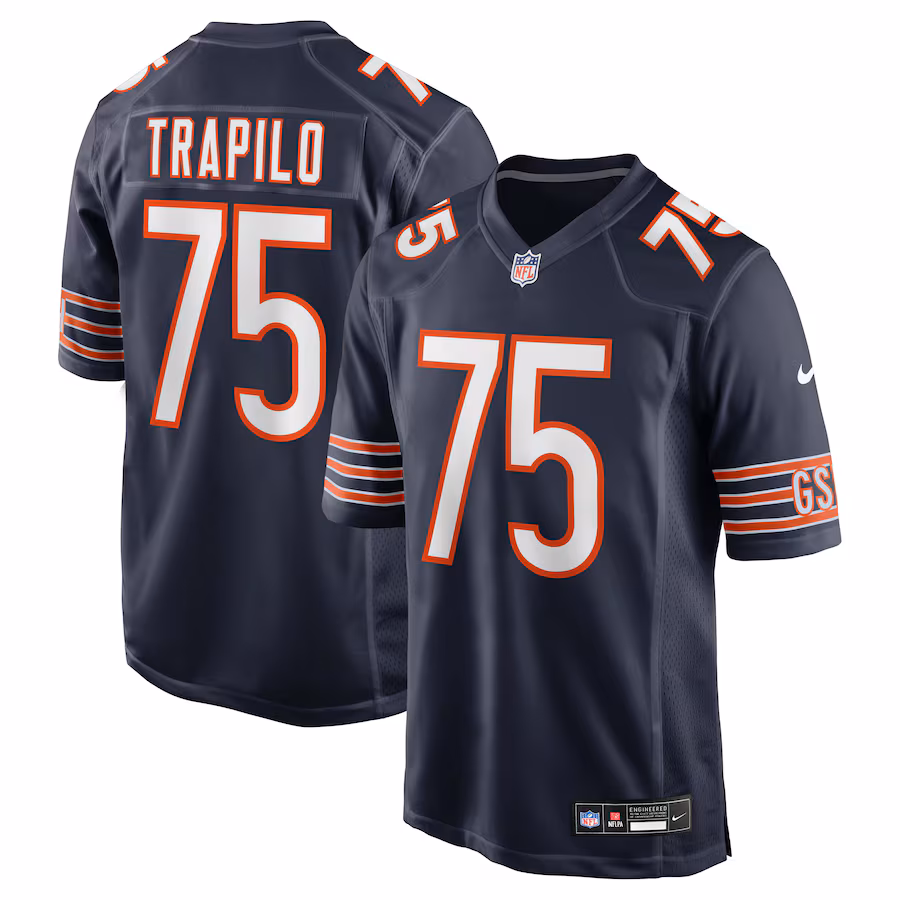Men's Chicago Bears Ozzy Trapilo Nike Navy Team Game Jersey