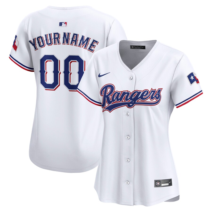 Women's Texas Rangers Nike White Home Limited Custom Jersey