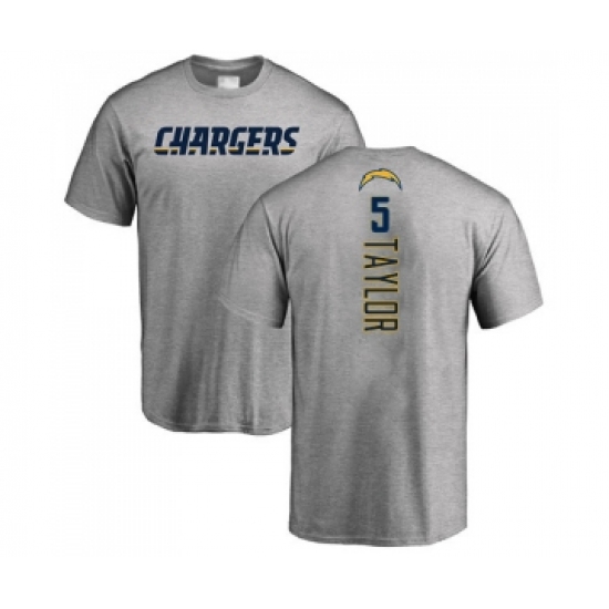 Football Los Angeles Chargers #5 Tyrod Taylor Ash Backer T-Shirt