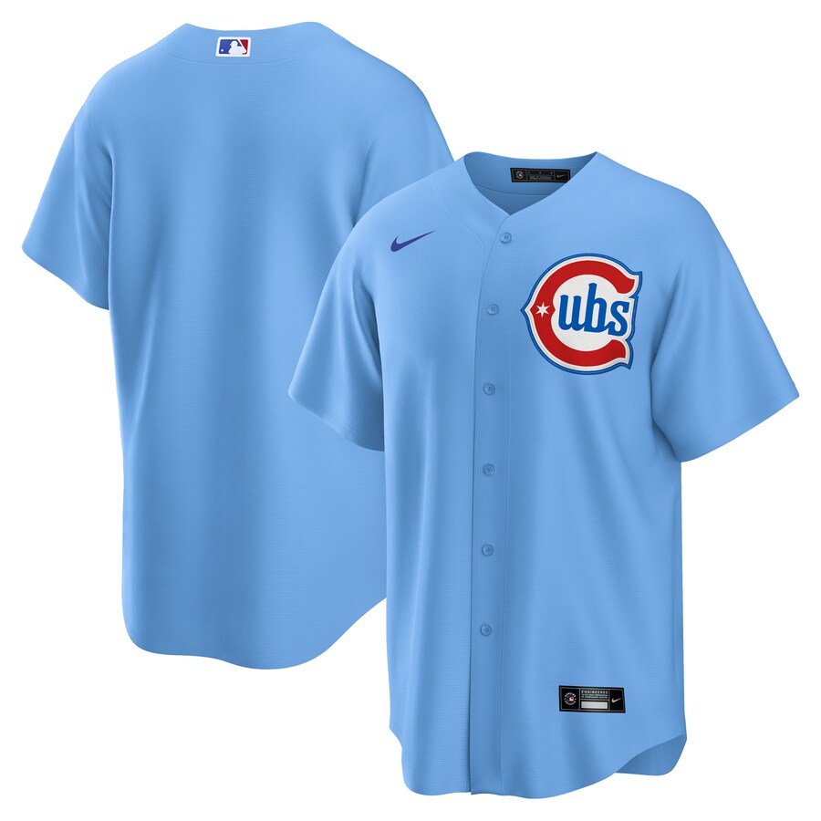 Men's Chicago Cubs Nike Light Blue Alternate 2 Replica Jersey