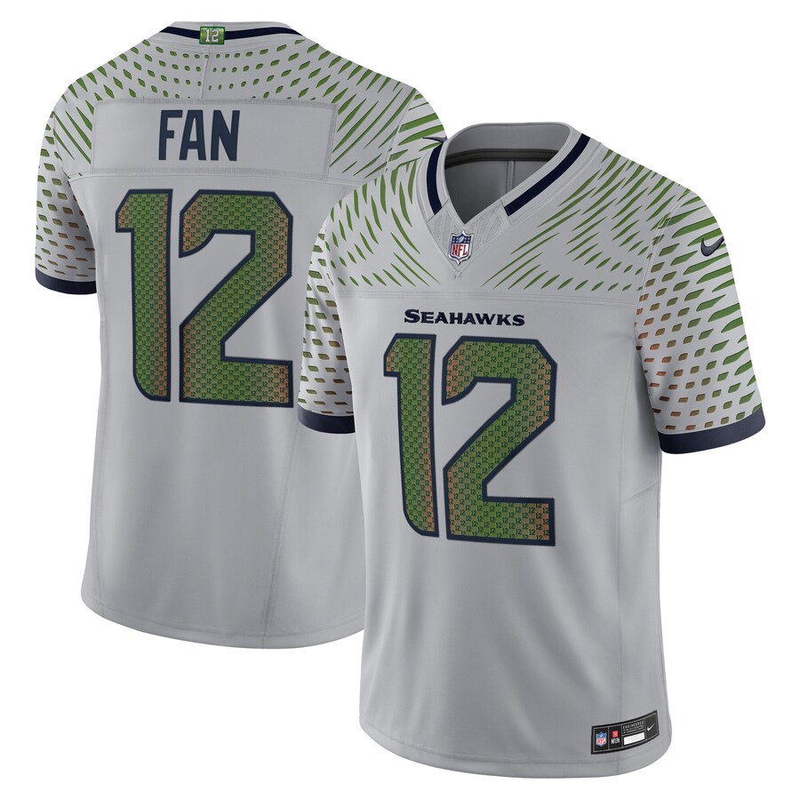 Men's Seattle Seahawks 12s Nike Wolf Gray 2025 Rivalries Collection Limited Jersey