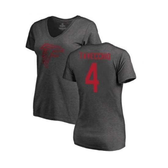 Football Women's Atlanta Falcons #4 Giorgio Tavecchio Ash One Color T-Shirt