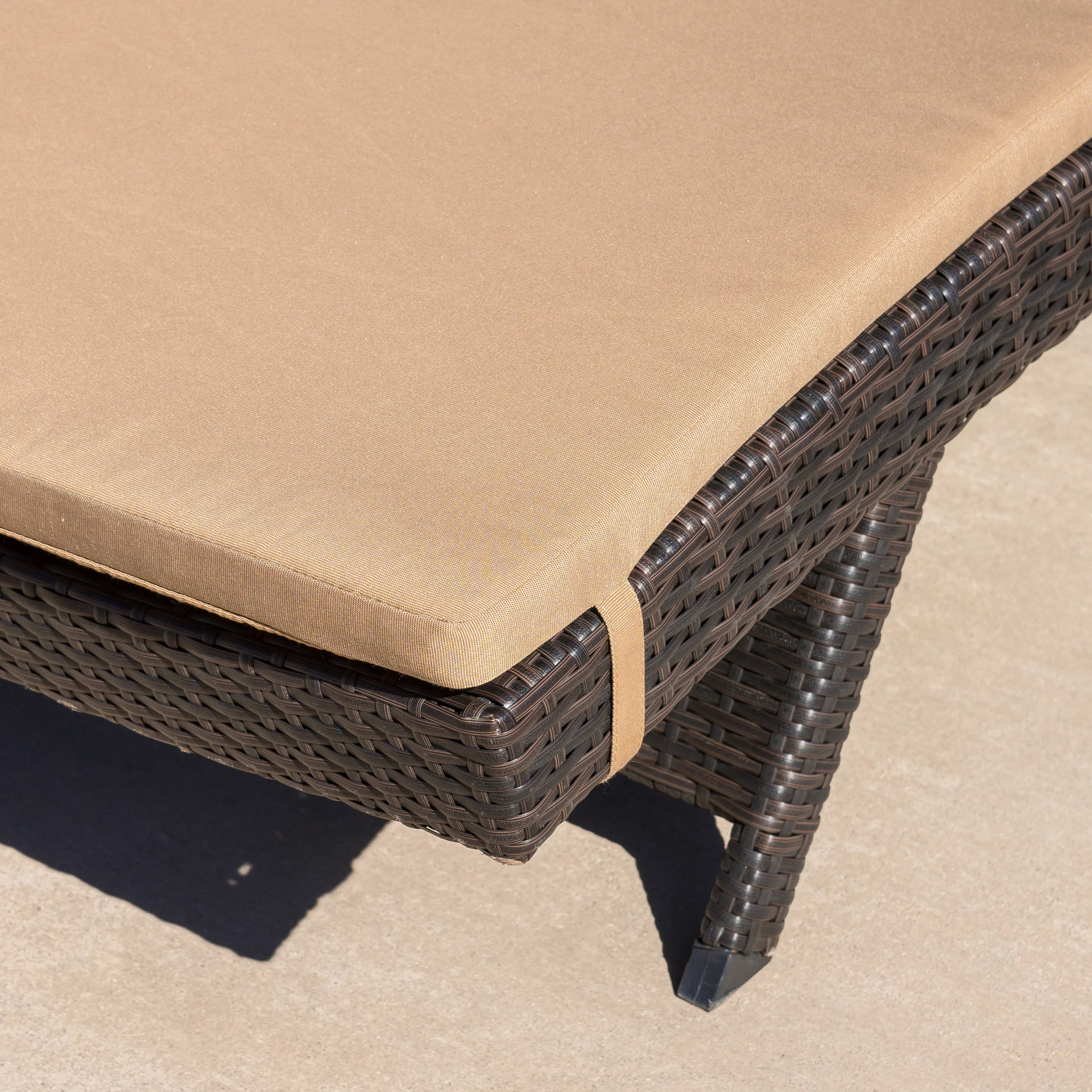 Chenoa Outdoor Brown Wicker Adjustable Chaise Lounge with Caramel Cushion (Set of 2) - Curated Treasures Market