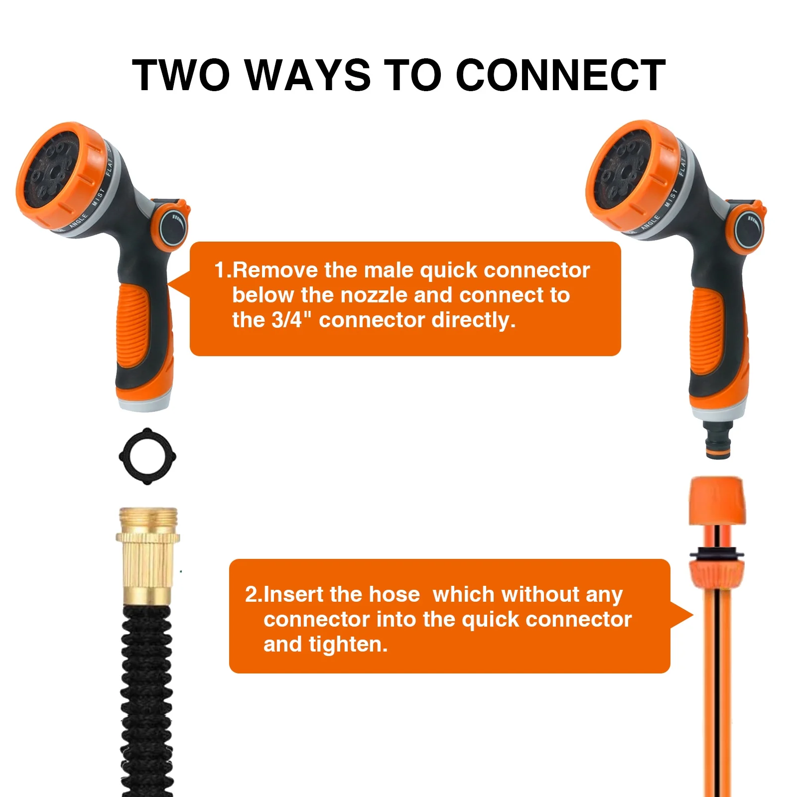 Lefree Yard Garden Hose Sprayer Nozzle Heavy Duty for Outdoor Orange - Curated Treasures Market