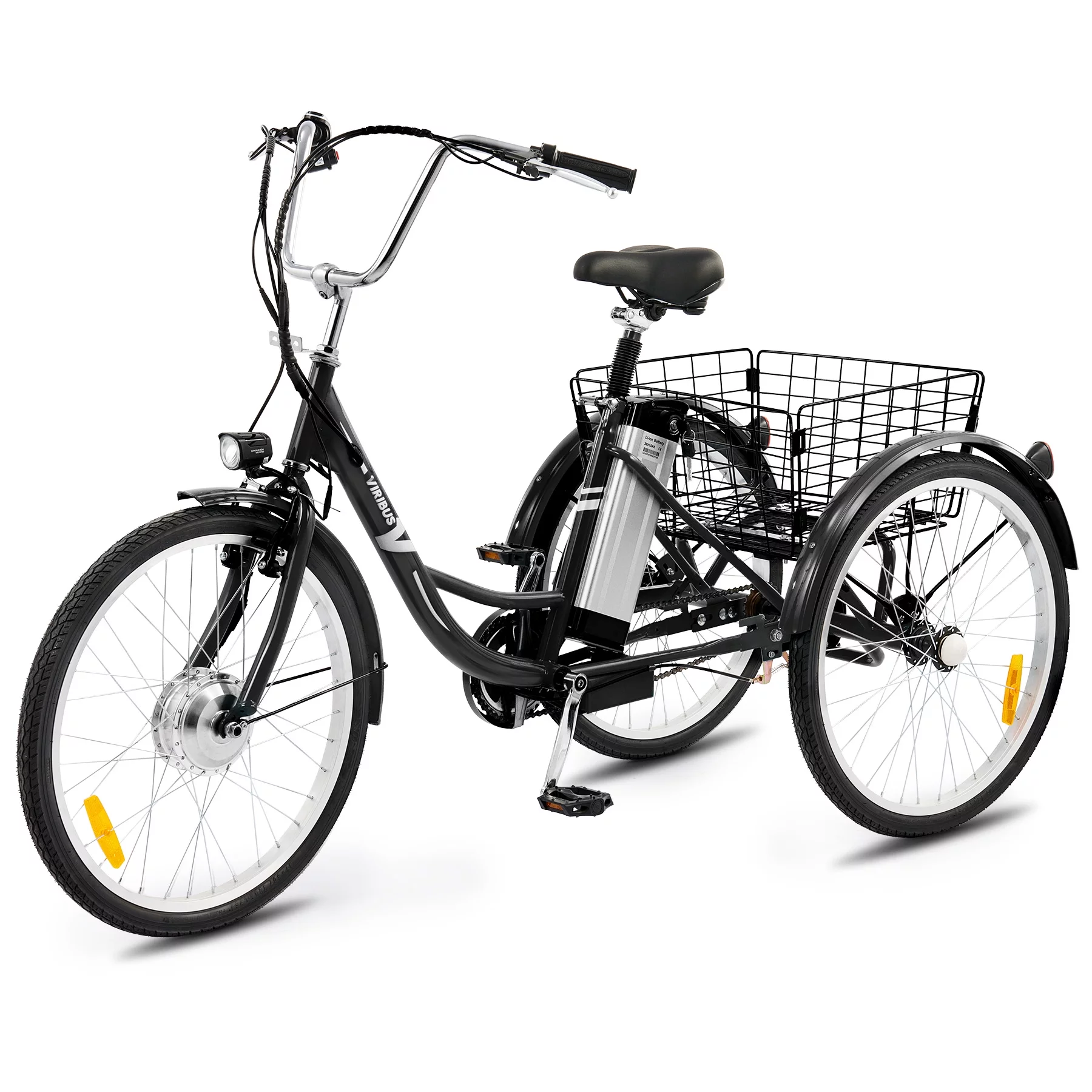 26 Electric Tricycle for Adults 3 Wheel Electric Bike 250W Electric Trike Black