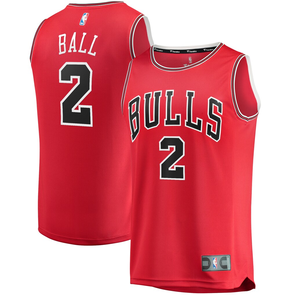 Men's Chicago Bulls Lonzo Ball Fanatics Red Fast Break Replica Player Jersey - Icon Edition