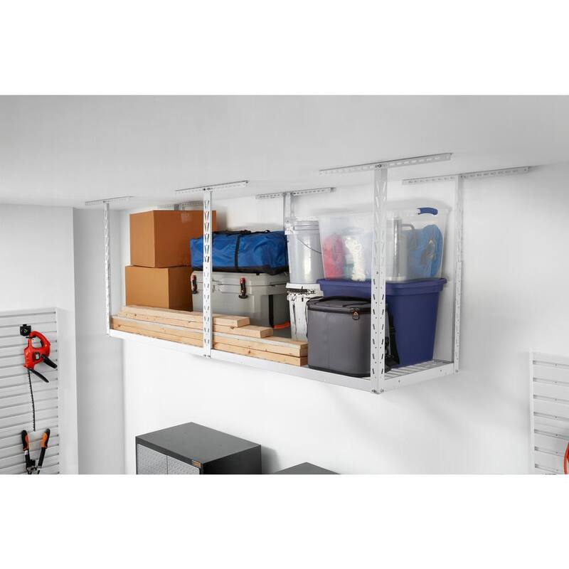 GearLoft Hammered White Adjustable Height Overhead Garage Storage Rack (96 in W x 24 in D)