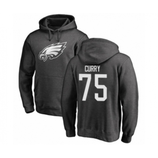 Philadelphia Eagles #75 Vinny Curry Ash One Color Pullover Hoodie