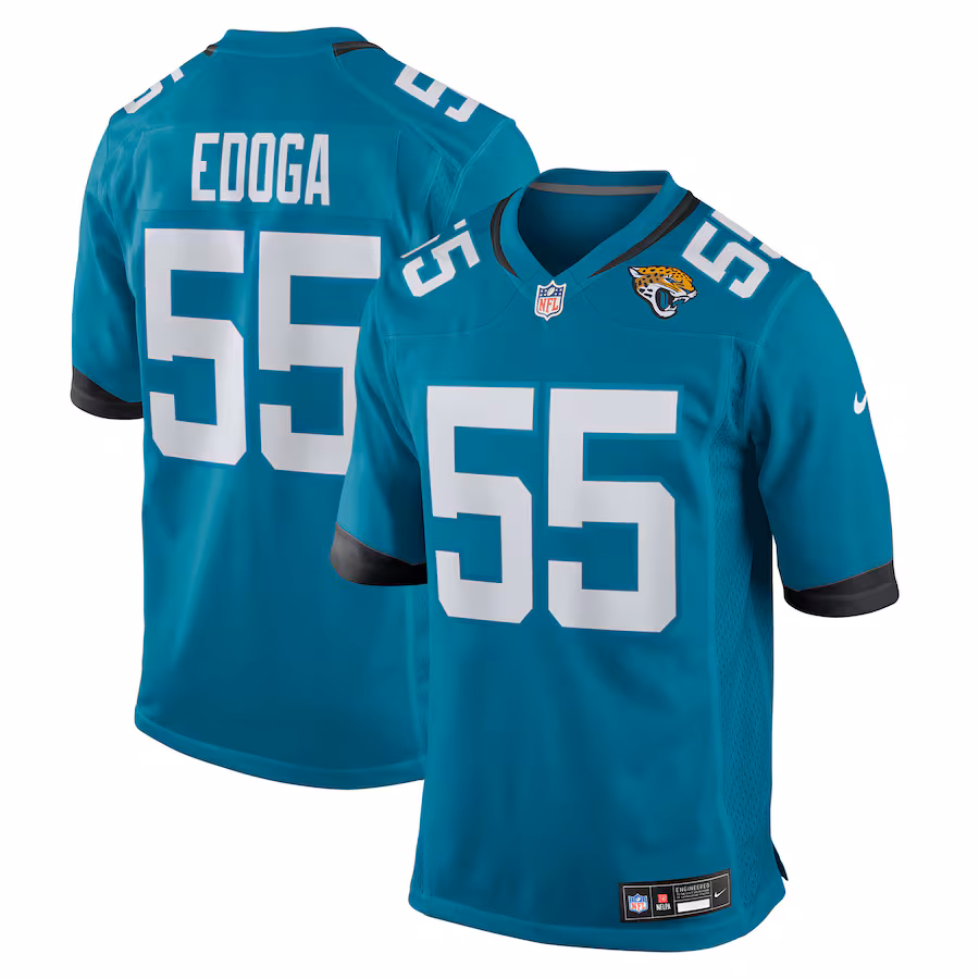 Men's Jacksonville Jaguars Chuma Edoga Nike Teal Team Game Jersey