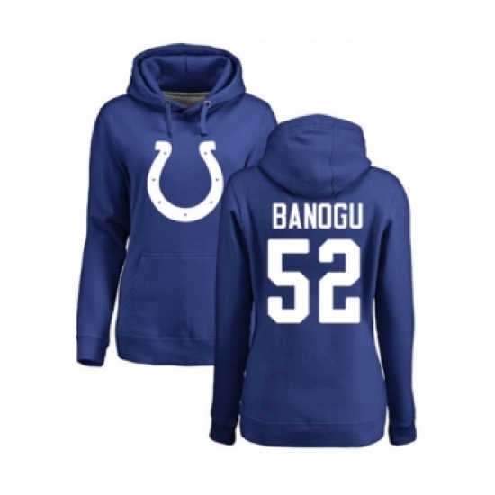 Football Women's Indianapolis Colts #52 Ben Banogu Royal Blue Name & Number Logo Pullover Hoodie