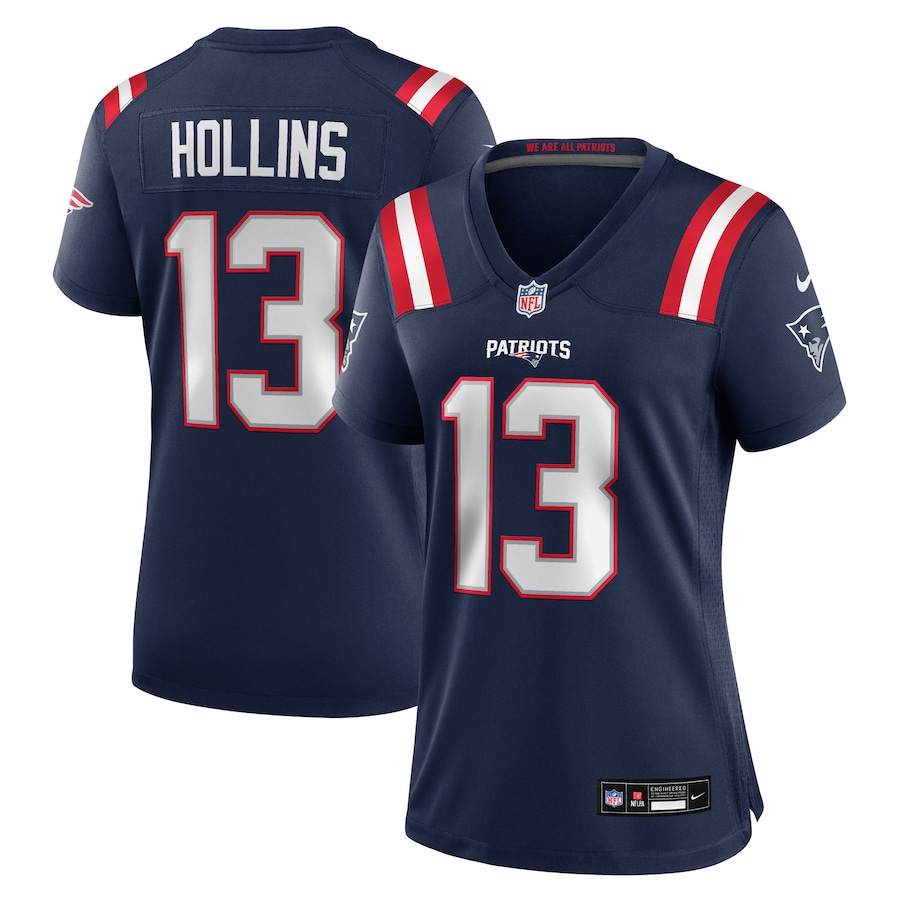 Women's New England Patriots Mack Hollins Nike Navy Team Game Jersey