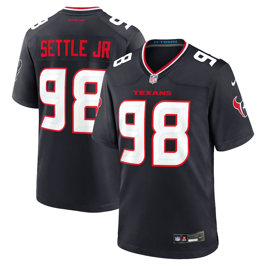 Men's Houston Texans Tim Settle Jr. Nike Navy Team Game Jersey
