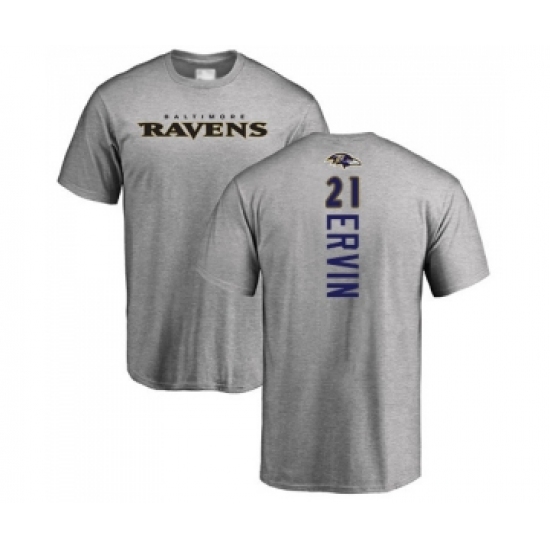 Football Baltimore Ravens #21 Tyler Ervin Ash Backer T-Shirt