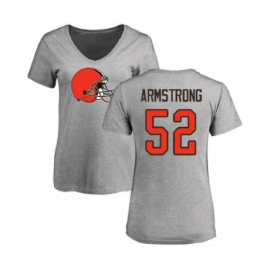 Football Women's Cleveland Browns #52 Ray-Ray Armstrong Ash Name & Number Logo T-Shir