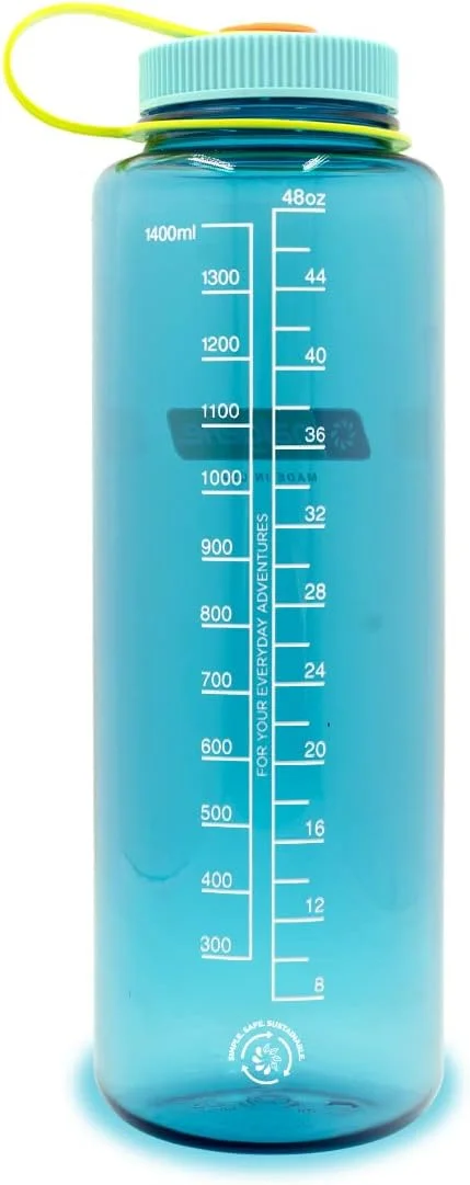 Nalgene Silo Sustain 48 oz. Wide Mouth Water Bottle - Cerulean - Curated Treasures Market