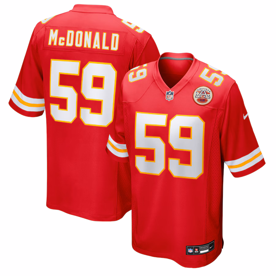 Men's Kansas City Chiefs Cooper McDonald Nike Red Team Game Jersey