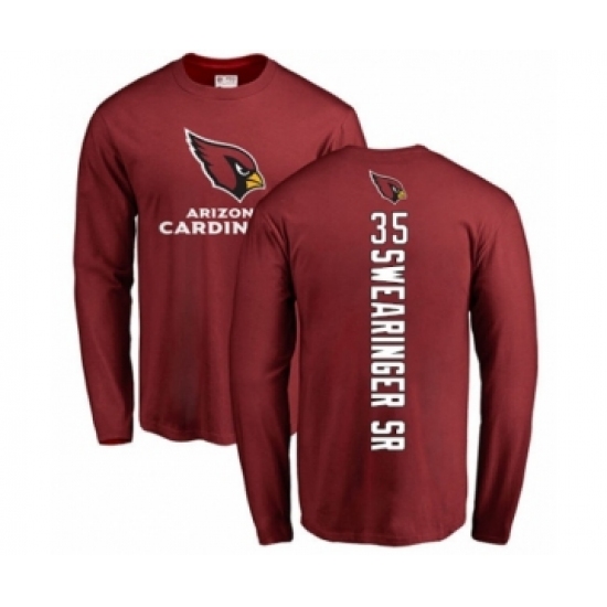 NFL Nike Arizona Cardinals #35 D.J. Swearinger SR Maroon Backer Long Sleeve T-Shirt