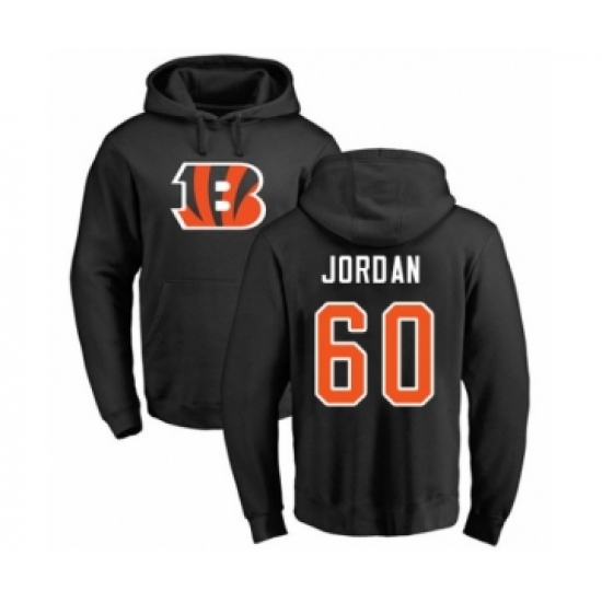 Football Cincinnati Bengals #60 Michael Jordan Black Name & Number Logo Pullover Hoodie