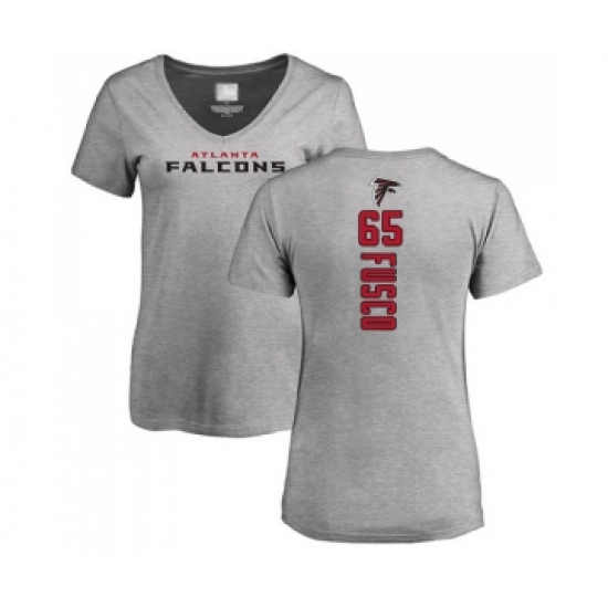 Football Women's Atlanta Falcons #65 Brandon Fusco Ash Backer T-Shirt