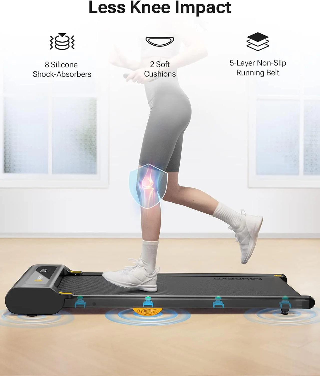 Under Desk Treadmill, Walking Pad for Home/Office, Portable Walking Treadmill 2.25HP, Walking Jogging Machine with 265 lbs Weight Capacity Remote Control LED Display