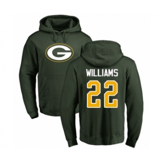 Football Green Bay Packers #22 Dexter Williams Green Name & Number Logo Pullover Hoodie