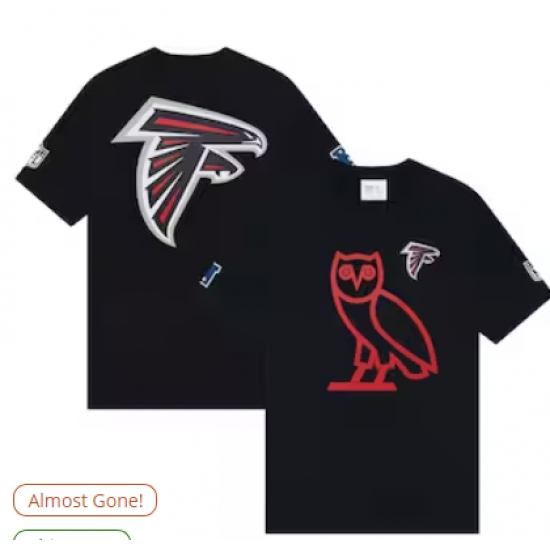 Men's Atlanta Falcons OVO x NFL Black OG Owl T-Shirt