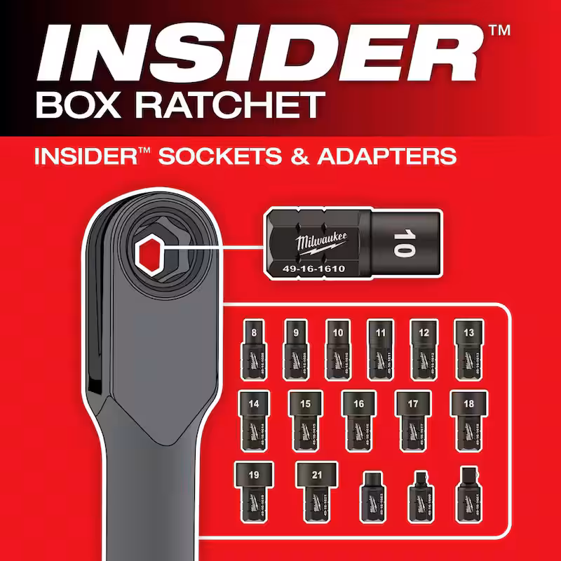 M12 FUEL INSIDER 12V Lithium-Ion Brushless Cordless 1/4 in. - 3/8 in. Extended Reach Box Ratchet (Tool-Only)