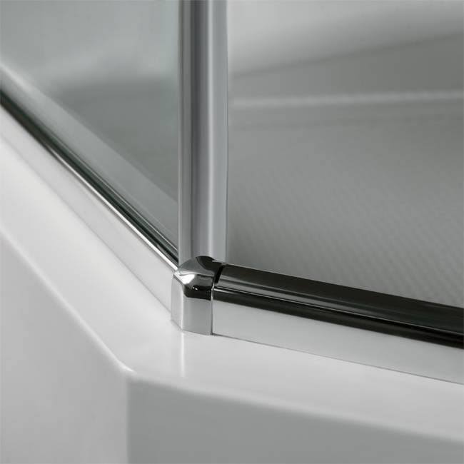 Vigo VG6061CHCL36WS Verona Frameless Neo-Angle Shower Enclosure with Low-Profile Base