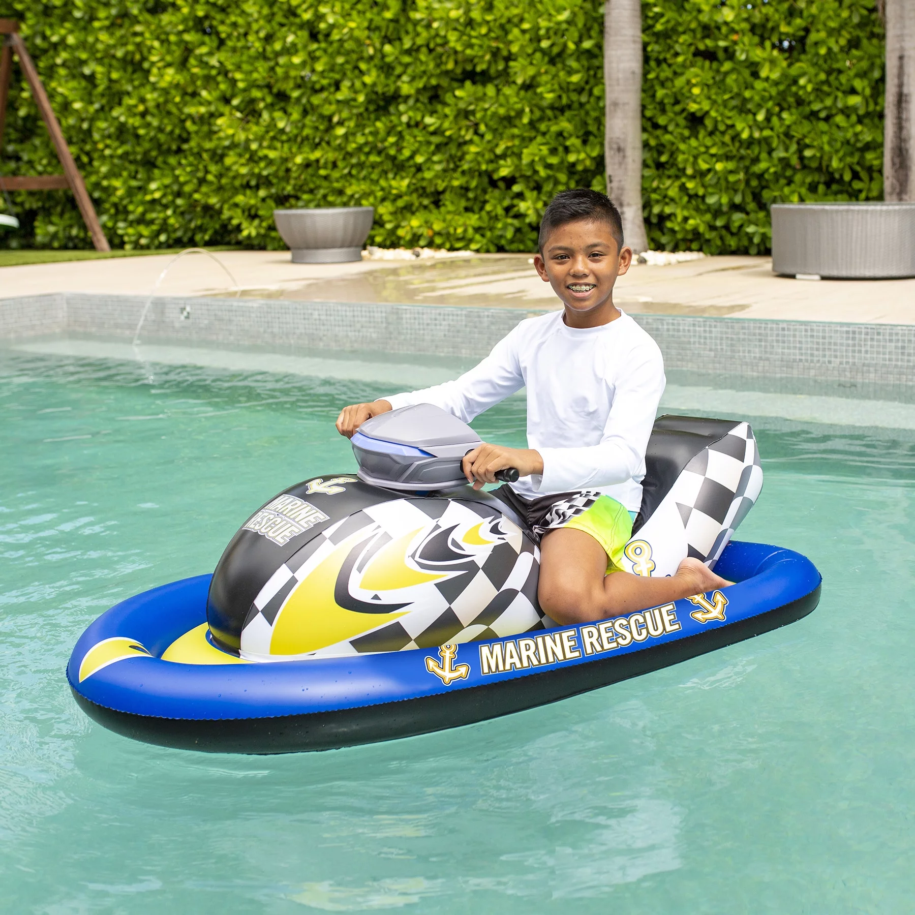 PoolCandy Marine Rescue Motorized Ride-On Inflatable Watercraft Float