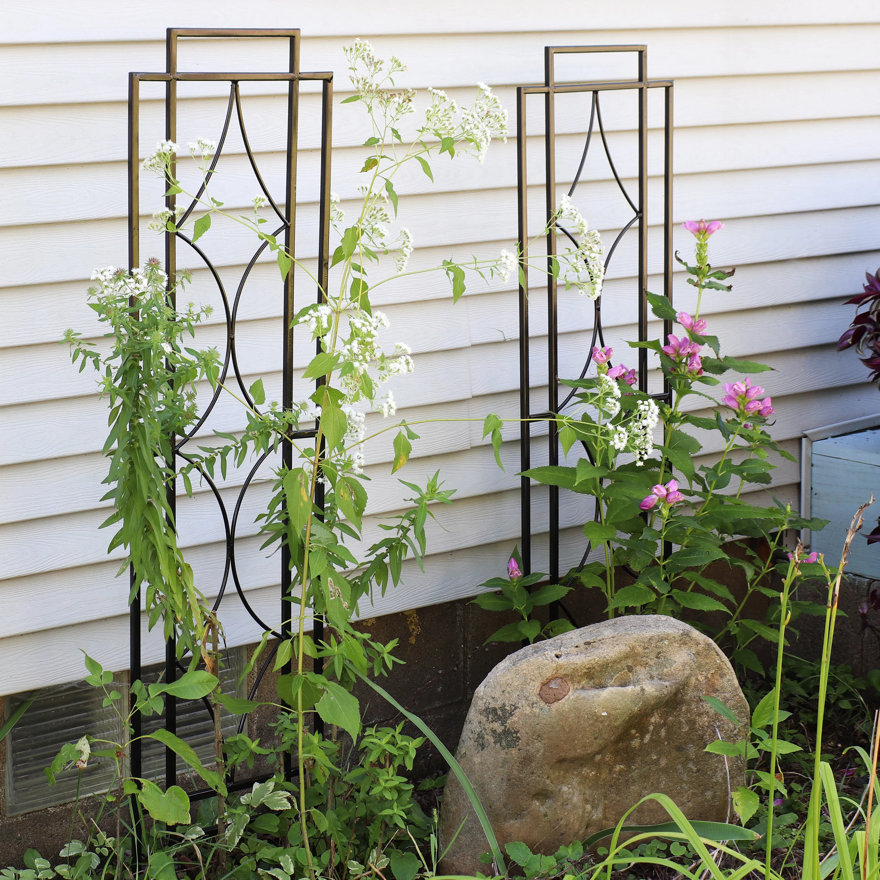 Sunnydaze 2-Piece Chic Diamonds Garden Trellis for Climbing Plants - 48