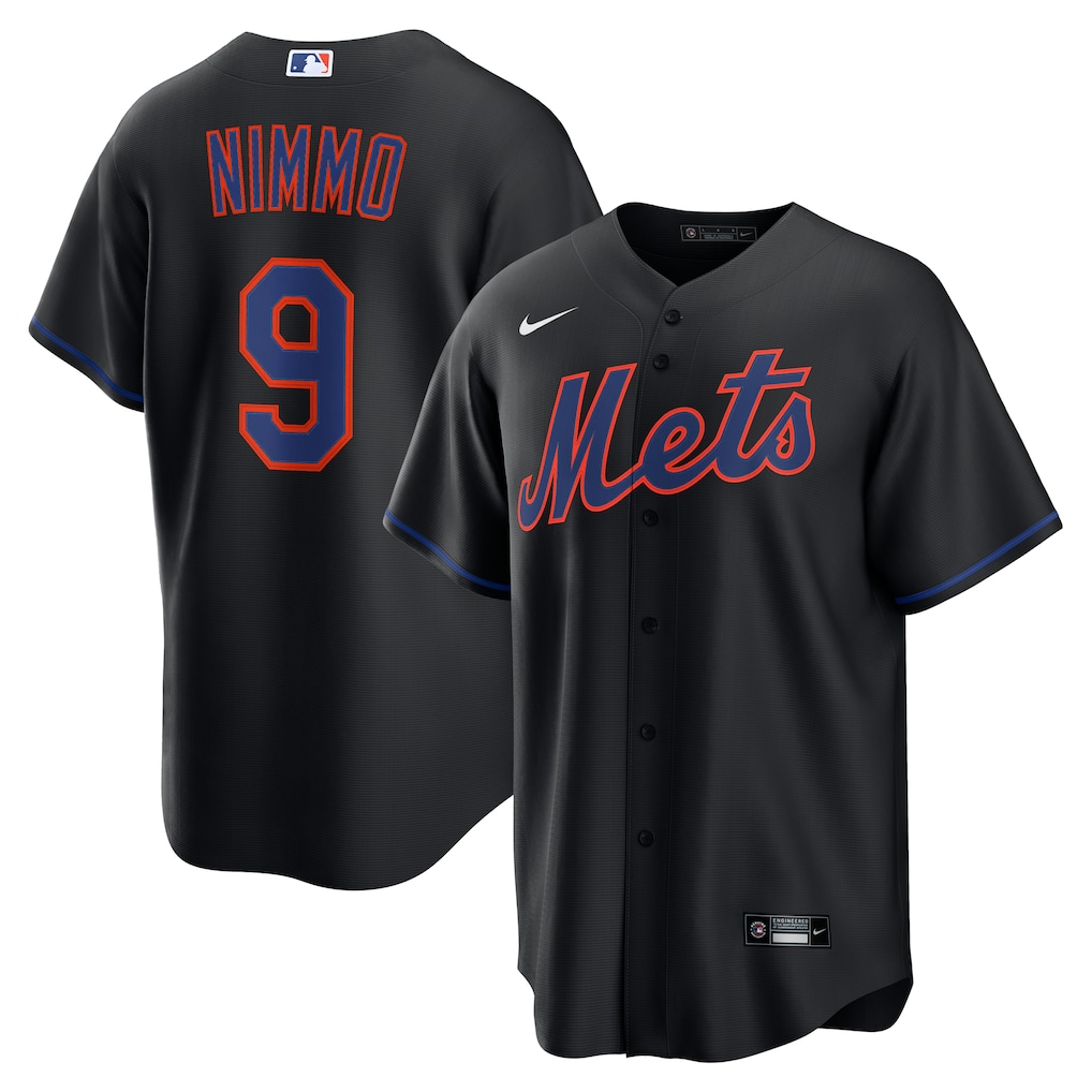 Men's  New York Mets Brandon Nimmo Nike Black Alternate Replica Jersey