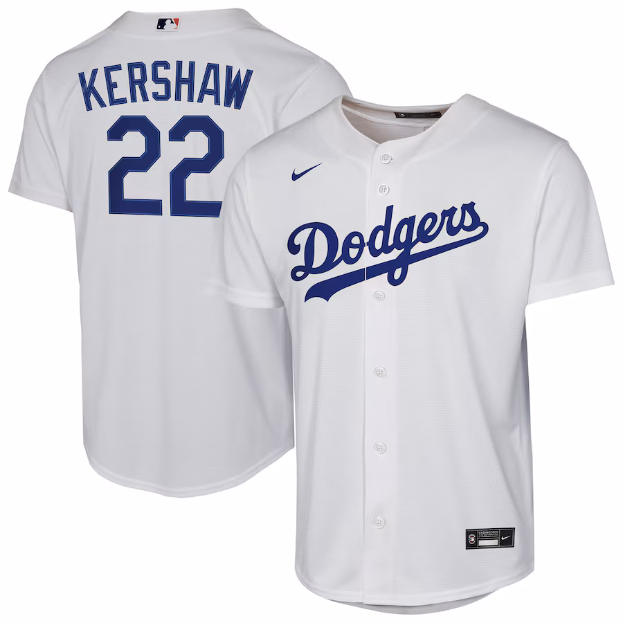 Youth Los Angeles Dodgers Clayton Kershaw Nike White Home Replica Player Jersey