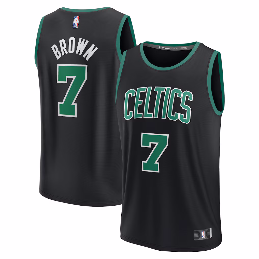 Youth Boston Celtics Jaylen Brown Fanatics Black Fast Break Replica Player Jersey - Statement Edition