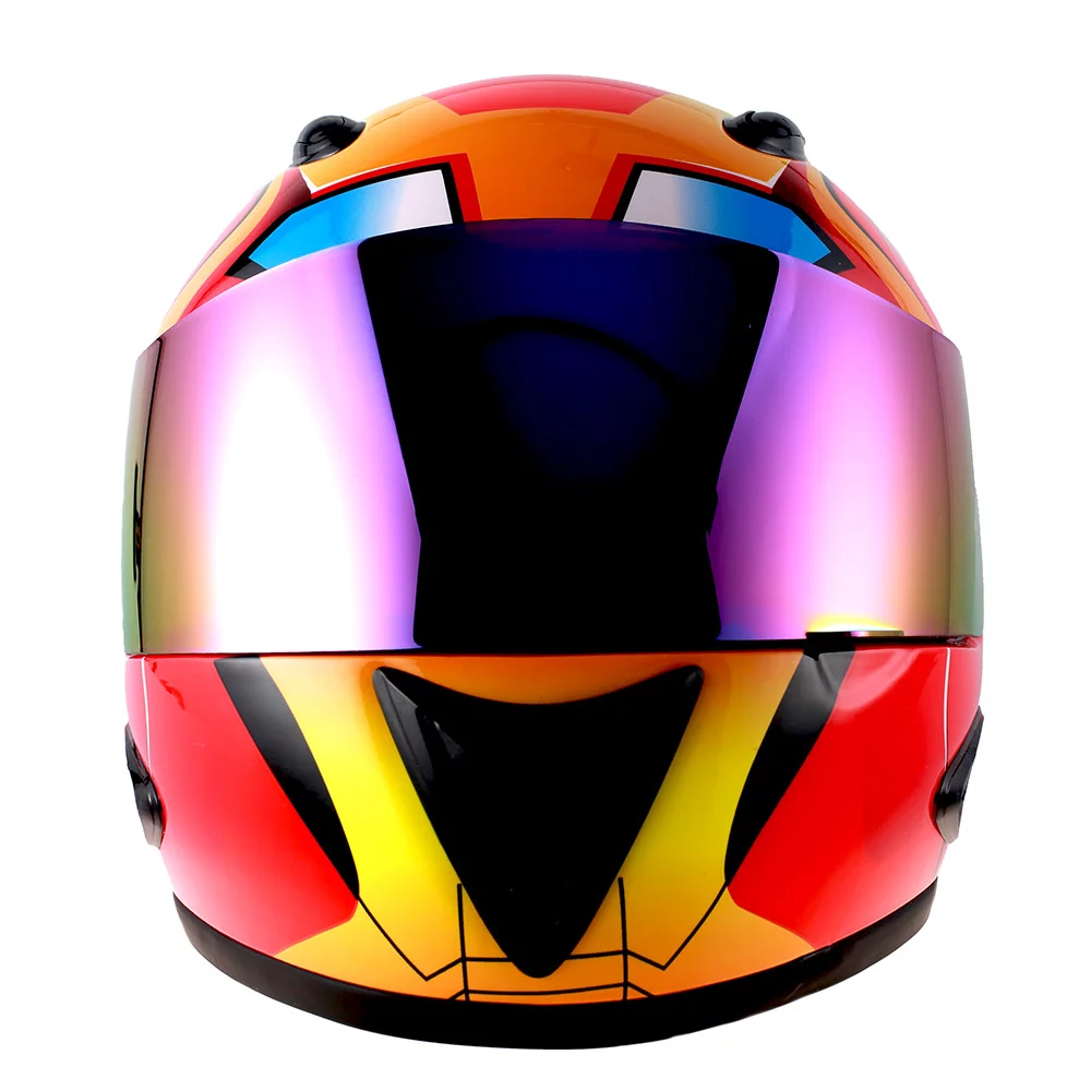 1Storm Motorcycle Street Bike BMX MX Youth Kids Full Face Helmet HG316 Iron Man Red - Curated Treasures Market