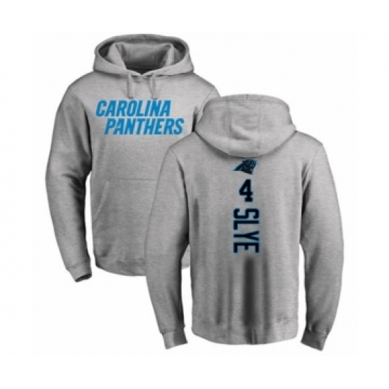 Football Carolina Panthers #4 Joey Slye Ash Backer Pullover Hoodie