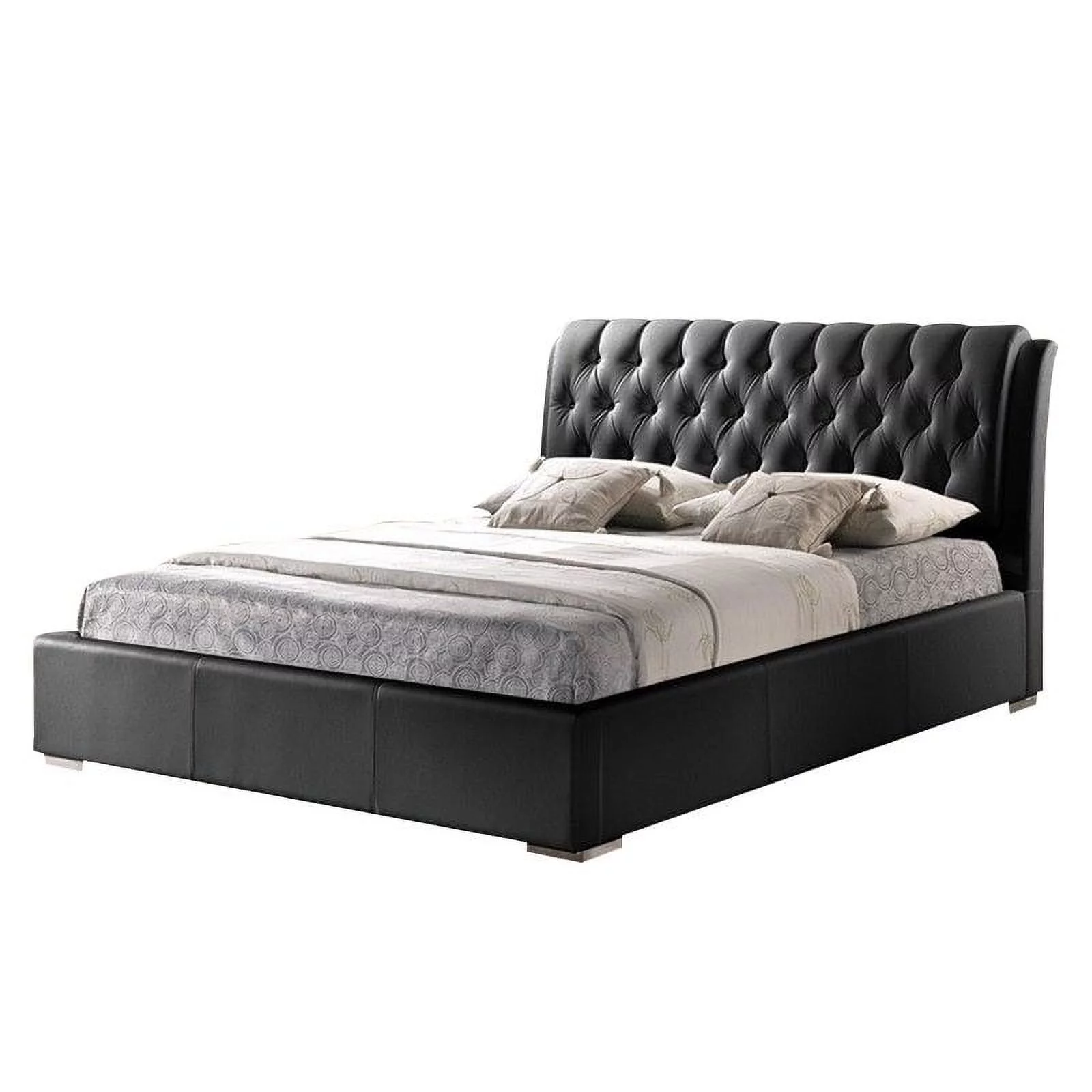 Baxton Studio Bianca Modern Bed with Tufted Headboard, Multiple sizes, Multiple Colors - Curated Treasures Market