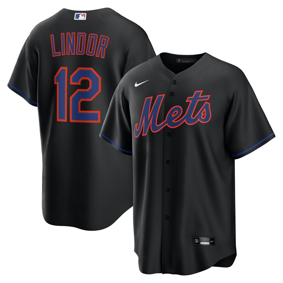 Men's New York Mets Francisco Lindor Nike Black Alternate Replica Jersey