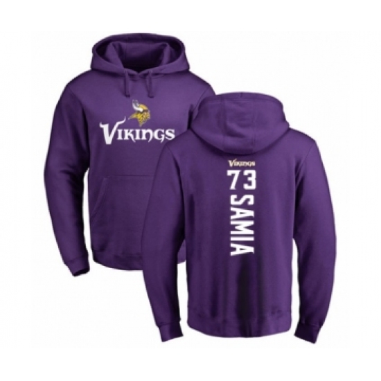 Football Minnesota Vikings #73 Dru Samia Purple Backer Pullover Hoodie