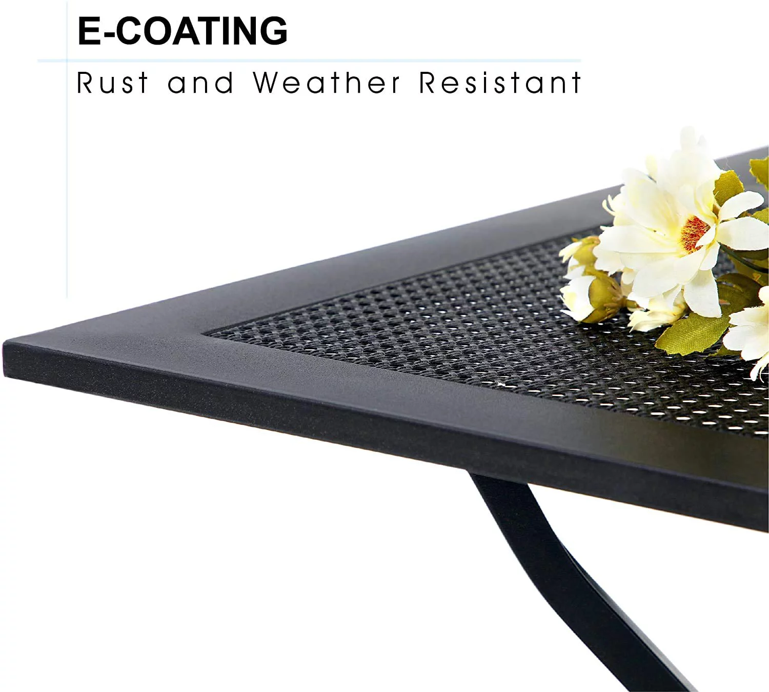 MF Studio Outdoor 5 Piece Wicker Dining Sets Patio Furniture with 4 Pieces Wicker Dining Chairs with Blue Cushion and 1 Piece Square Metal Dining Table - Curated Treasures Market