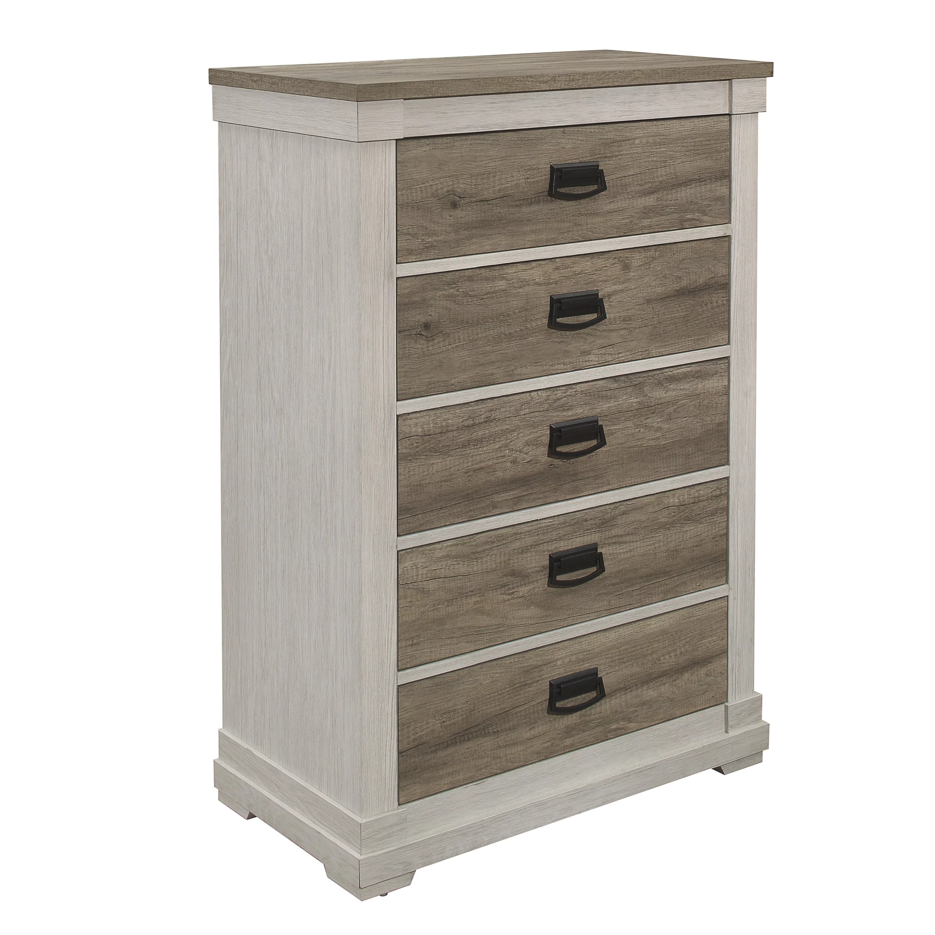 ikayaa Transitional 1pc Chest with Storage Drawers Shape Two-Tone Look Bedroom Furniture