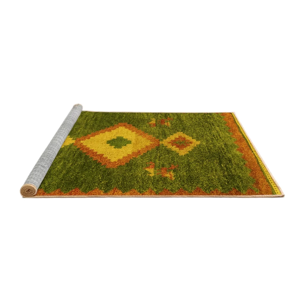 Ahgly Company Machine Washable Indoor Rectangle Southwestern Yellow Country Area Rugs, 5' x 7' - Curated Treasures Market