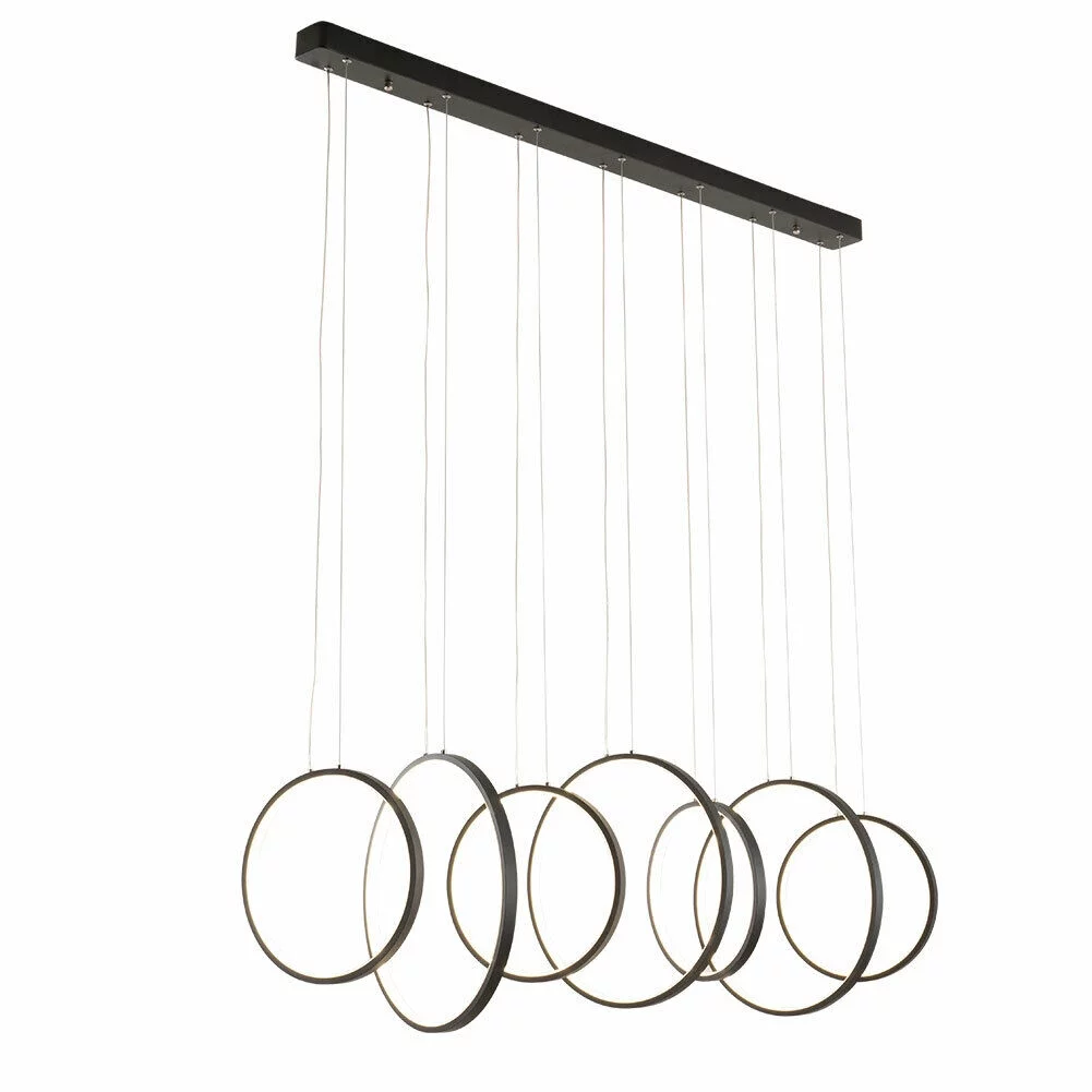 OUKANING 7-Circular Nordic Style LED Island Chandeliers Living Room Modern Hanging Light