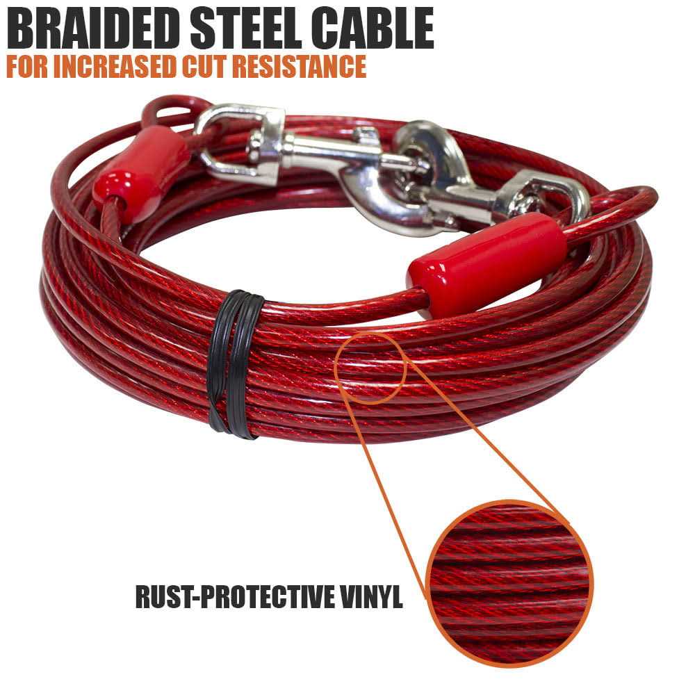 BV Pet Tie Out Cable for Dogs Up to 125 Pounds