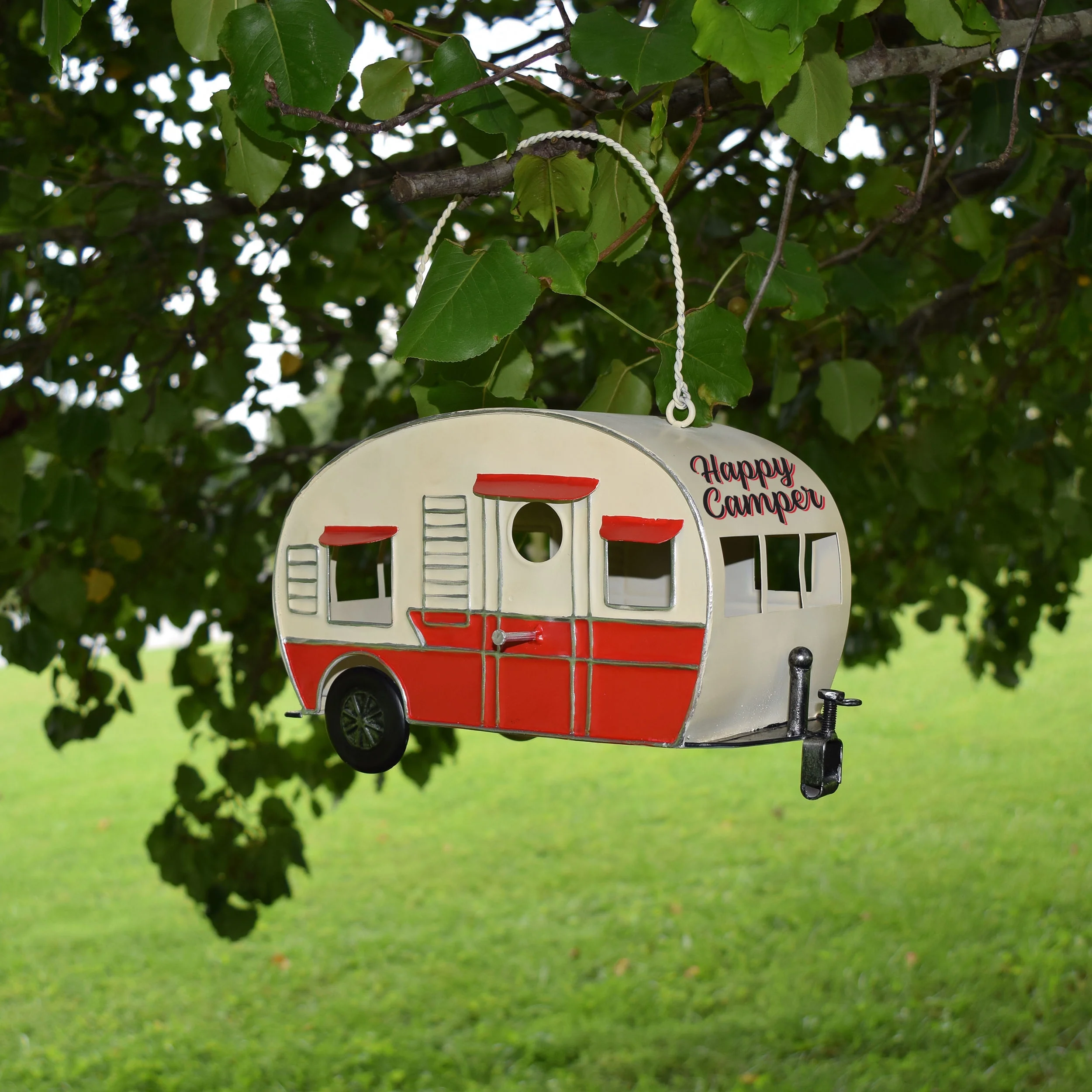 Rivers Edge Products Camper Bird House, RV Nesting House for Small to Medium Birds, Outdoor Rustic Garden Decor, Red/White - Curated Treasures Market