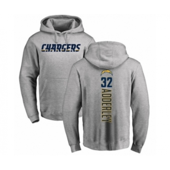 Football Los Angeles Chargers #32 Nasir Adderley Ash Backer Pullover Hoodie