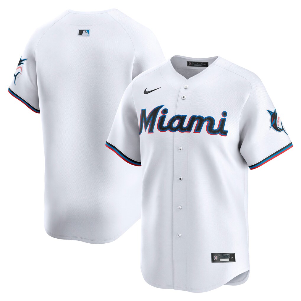 Youth Miami Marlins  Nike White Home Limited Jersey