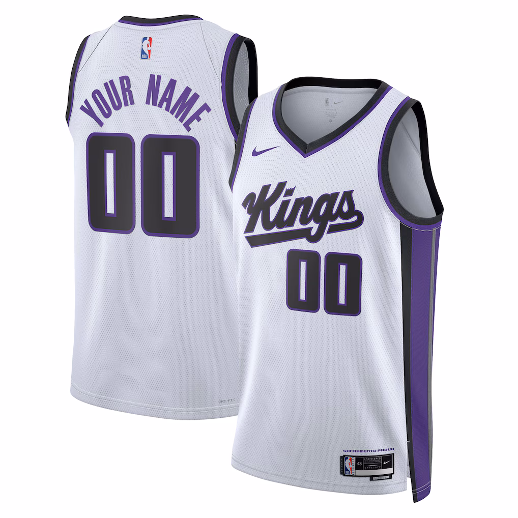 Unisex Sacramento Kings Nike White Swingman Custom Jersey - Association Edition