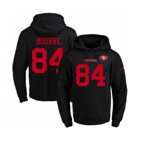Football Men's San Francisco 49ers #84 Kendrick Bourne Black Name & Number Pullover Hoodie